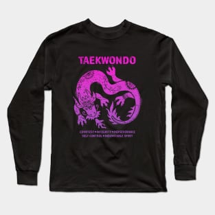 Taekwondo 5 Tenets Dragon Art Women & Girls Long Sleeve T-Shirt